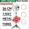 26cm Led Ring Light With Mobile Holder, 7ft Tripod Stand, 3 Light Colors, Dimmable Usb Selfie Ring Light For Videography And Photography